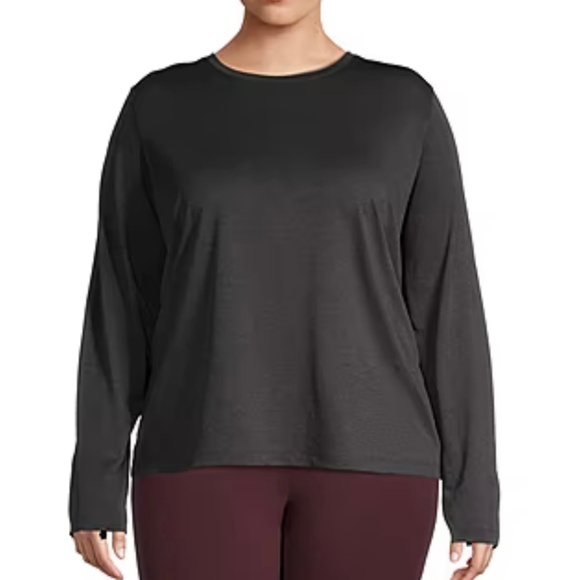 Xersion Women's Plus Size Black Crew Neck Long Sleeve T-Shirt Size 2X 3X - Picture 1 of 10